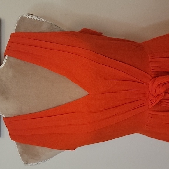 J Crew, Size 4 Elinor Dress, Orange / Reddish Poppy Color.  Sleeveless. EUC! - Picture 2 of 15